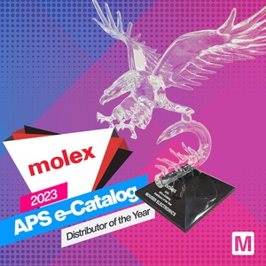 贸泽电子（Mouser）宣布公司连续第六年获Molex颁发年度亚太区（APS）电子型录代理商大奖。