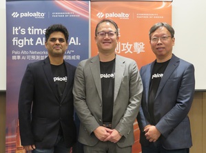 Palo Alto Networks 台湾区总经理 尤惠生 (中)、日本及亚太区策略及网路安全顾问 Vishal Lanjekar(左)、台湾技术总监 萧松瀛 (右)