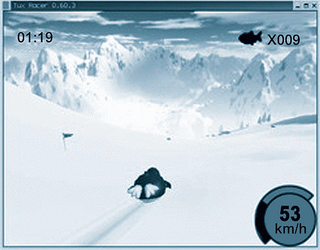《图九 TuxRacer是一套有趣的亲子企鹅滑雪游戏》
