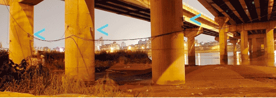 《图八 布建于台北桥的WSN应用现场示意图 》