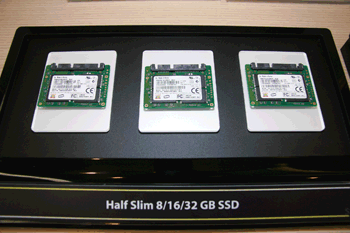 《圖二　Samsung在今年台北Intel Development Forum展示儲存容量8～32GB的SSD產品》