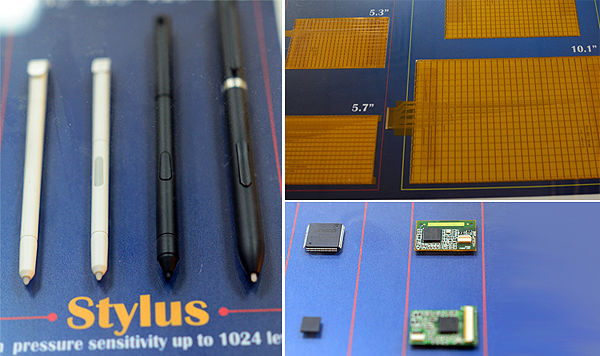 Figure 2 :   Waltop provides pen-input module to tablet or mobile device customers, include control IC, pen module and sensor units.