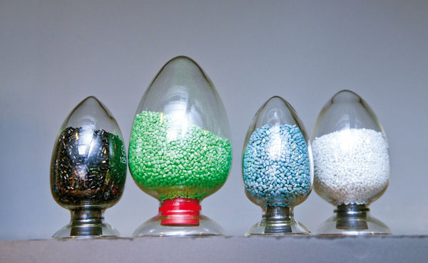 Figure II: Polyester pellets made from recycled PET bottles can be spun