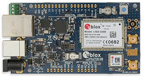 圖三 : mbed-enabled u-blox C027「物聯網」入門套件包含u-blox蜂巢式和定位模組，以及功能強大的ARM Cortex-M3微處理器。