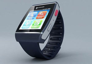 Figure 3 :   AngelCare is a GSM-based (WCDMA available) smartwatch equipped with GPS and Bluetooth