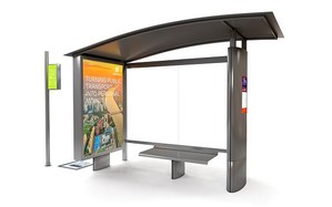 圖一 : 連網公車站結合了3G、LTE或Wi-Fi小細胞管理服務，提供大眾運輸系統營運商額外的收入來源
