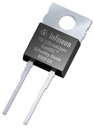 圖一 : 英飛凌新650 V CoolSiC肖特基二極體G6的設計可在所有負載情況下提供更高的效率,同時提高系統功率密度。
