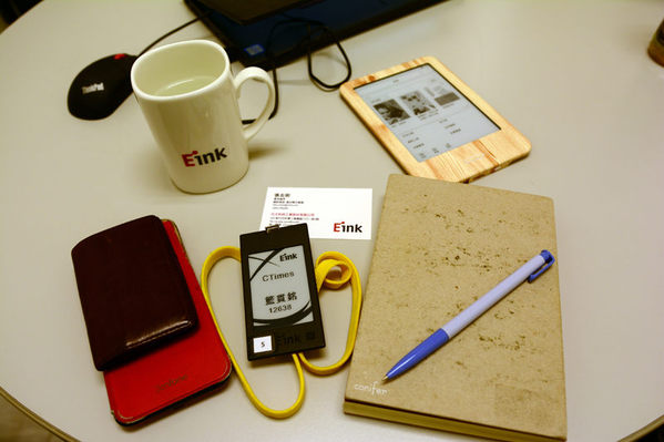 Figure 3 :  E Ink's also utilizes their e-paper for their visitor identification cards, which are not only reusable but also completely representative.