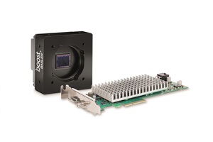 圖一 : Basler boost套組內含boost相機與針對其開發的Basler CXP-12介面卡，並透過Basler使用簡便的pylon相機軟體套件SDK輕鬆整合兩元件。套組內容現已進入批量生產。
