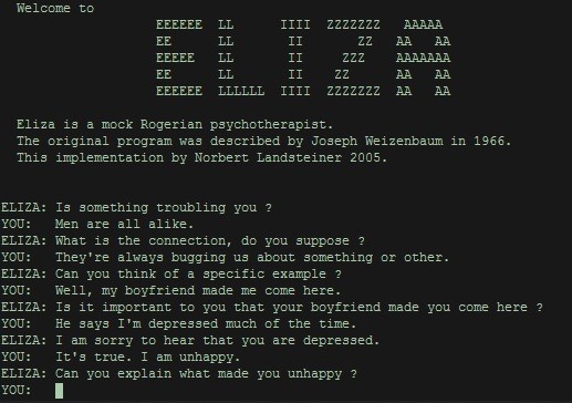 圖一 : 第一個聊天機器人Eliza於1960年被開發出來（照片來源：Oin Interactive）