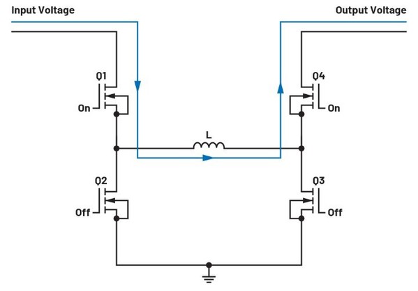 圖二 : 具有PassThru模式的降壓-升壓轉換器電路圖
