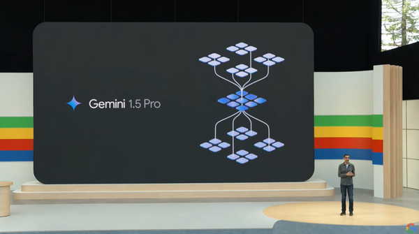 Figure 2 :   Google CEO Sundar Pichai unveiled the more powerful AI model Gemini 1.5 Pro at the I/O developer conference.（Source：Google）