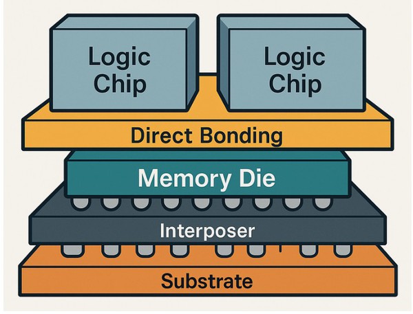 圖二 : 3D小晶片堆疊架構示意圖