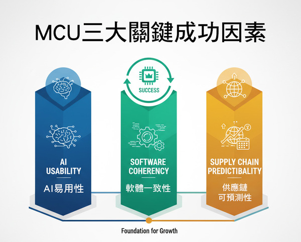 圖一 : MCU廠商的三個關鍵成功因素。