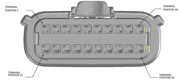 圖二下 : 為具有 20 個電路的 3003610011 雙排母座。（圖片來源：Molex）