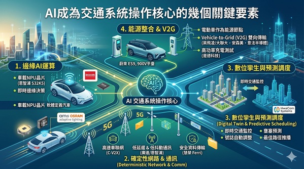 圖三 : AI成為交通系統操作核心的關鍵要素。
