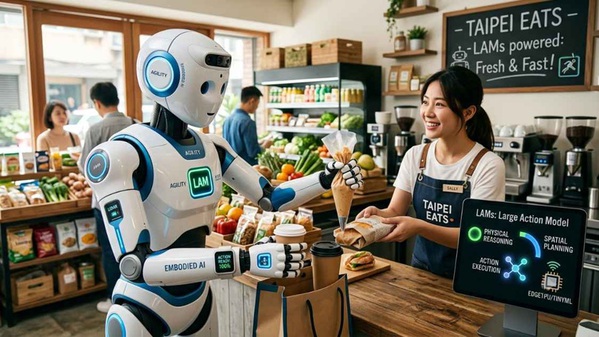 圖一 :   大型動作模型為機器人注入物理直覺