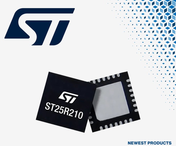 圖一 :  貿澤電子即日起供貨的ST ST25R210通用NFC讀卡機，能夠為成本敏感的NFC應用帶來高效能。