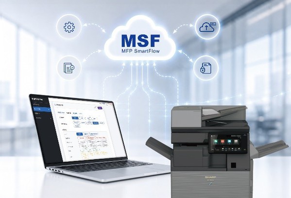 圖一 : 震旦自主研發「MSF智慧流程平台」，以集中管理協助企業優化文件流程與資安治理。