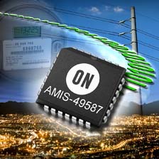 安森美半導體推出智慧型儀表用全整合電源線數據機-AMIS-49587。