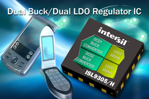 Intersil推出最大设计弹性的Dual Buck/Dual LDO稳压器