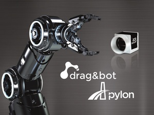 Basler AG與drag and bot GmbH合作，將Basler 的 2D相機與圖形化的機器人編程軟體「drag&bot」進行整合。