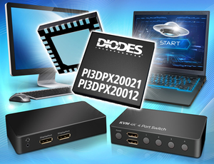 Diodes公司推出兩款新的多工/解多工線性ReDriver，支援20Gbps DisplayPort超高位元率傳輸模式
