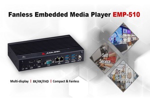 凌華科技無風扇嵌入式媒體播放機EMP-510可作為智慧零售解決方案