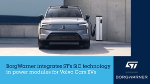 博格华纳采用意法半导体碳化矽技术，为Volvo下一代电动汽车设计Viper功率模组