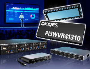 13.5Gbps 高速視訊切換器 PI3WVR41310可支援達到超高位元率UHBR13.5規格，包括 HDMI 2.1 及其他新興和專有標準。